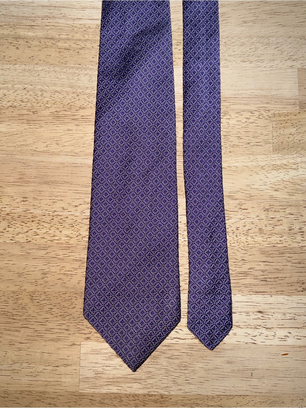 Brooks Brothers Purple Geometric Floral 100% Silk Necktie Men’s Preppy USA Made